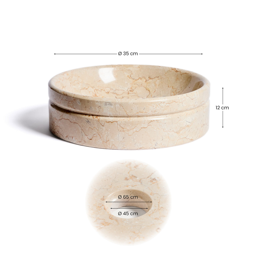 Dalven beige marble countertop washbasin Ø 35cm