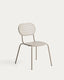Brai stackable outdoor chair in taupe galvanised steel
