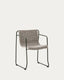 Maurina chair in green galvanised steel and ecru and grey rope cord