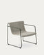 Maurina stackable armchair in green galvanised steel and ecru and grey rope cord