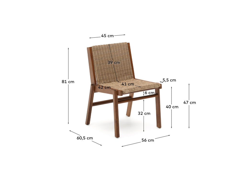 Itani chair in FSC 100% solid acacia wood and synthetic rattan