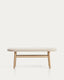 Helda bench in beige chenille and solid oak wood FSC Mix Credit 122 cm