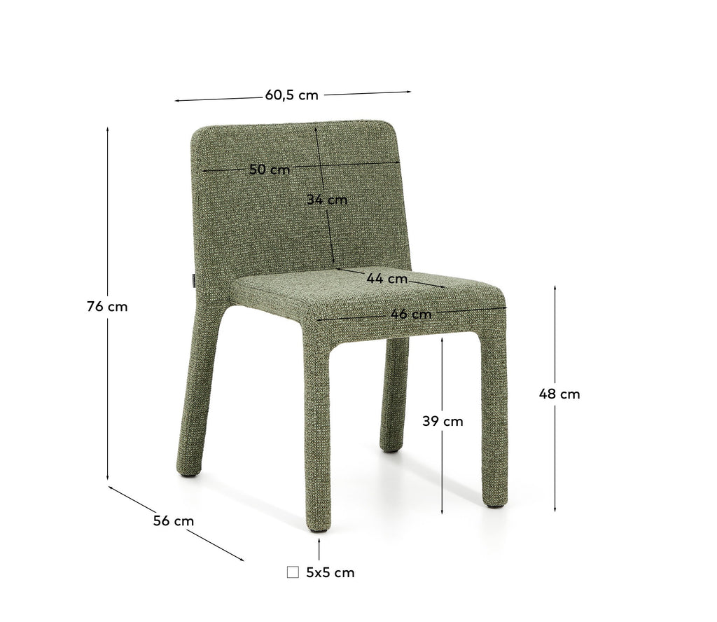 Loria green chenille stackable chair FSC 100%