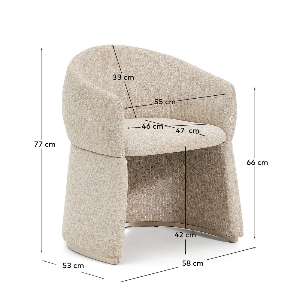 Bosca beige chenille chair