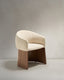 Bosca chair in beige chenille and walnut veneer FSC 100%