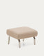 Amsen light brown footrest with brushed stainless steel legs 68 x 55 cm