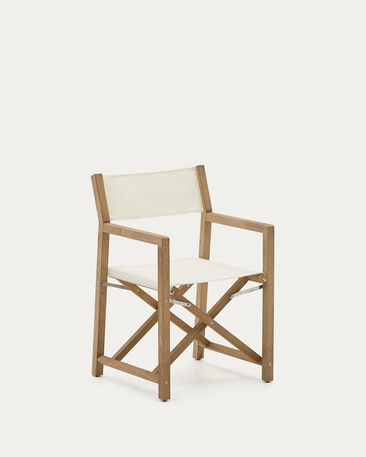 Vilara white outdoor folding chair made of FSC 100% solid acacia wood