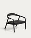 Derile armchair in solid oak wood with black finish and black paper rope FSC Mix Credit.