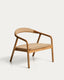 Derile armchair in solid oak wood with natural-tone finish and beige paper rope cord FSC Mix Credit