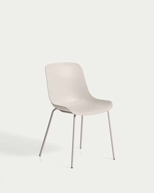 Altea beige chair with beige-finished steel legs