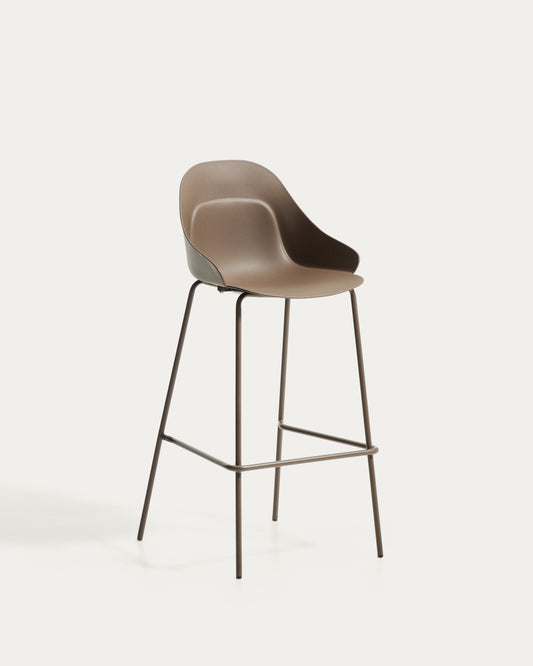 Sanile stool with brown-finish steel legs 74 cm
