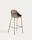 Sanile stool with brown-finish steel legs 74 cm