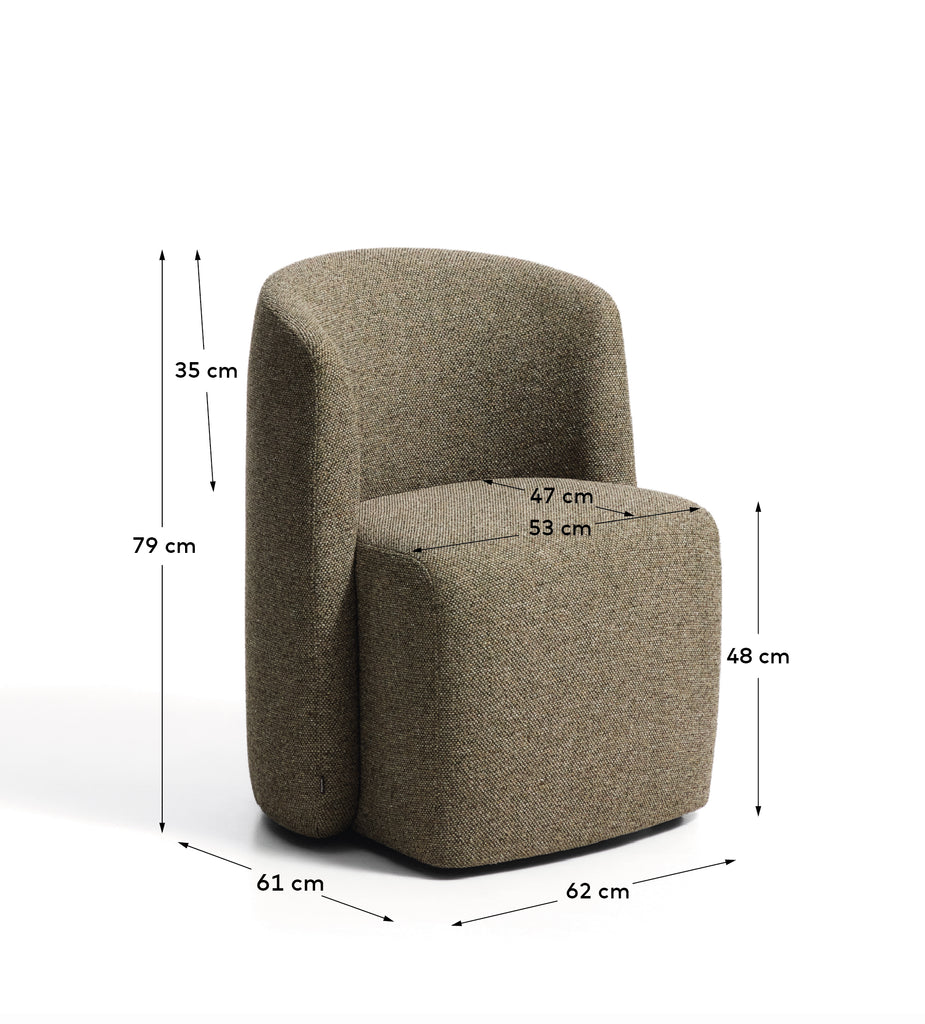 Corvena chair in olive green chenille FSC Mix Credit