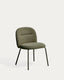 Arino green chenille chair with green metal legs FSC 100%