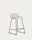 Zahara stool in beige chenille with steel legs with black finish 65cm FSC 100%