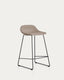 Zahara stool in brown chenille with steel legs with black finish 76cm FSC 100%