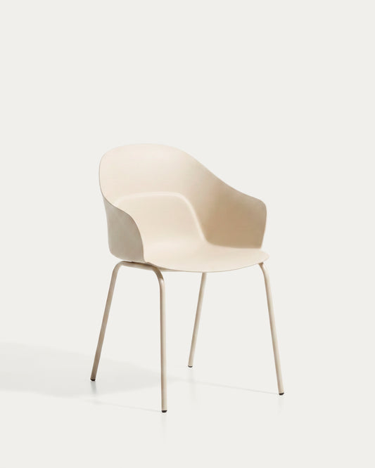 Sanile chair with beige-finish steel legs