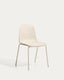Debari chair with chenille cushion and beige-finish steel legs