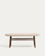 Helda bench in brown chenille and solid oak wood with a walnut finish FSC Mix Credit 122 cm