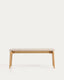 Evera bench in oak veneer with natural finish and beige chenille 122cm