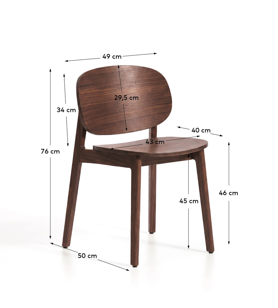 Ludara oak veneer chair with walnut finish