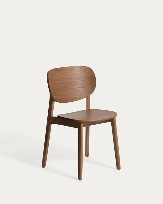 Ludara oak veneer chair with walnut finish