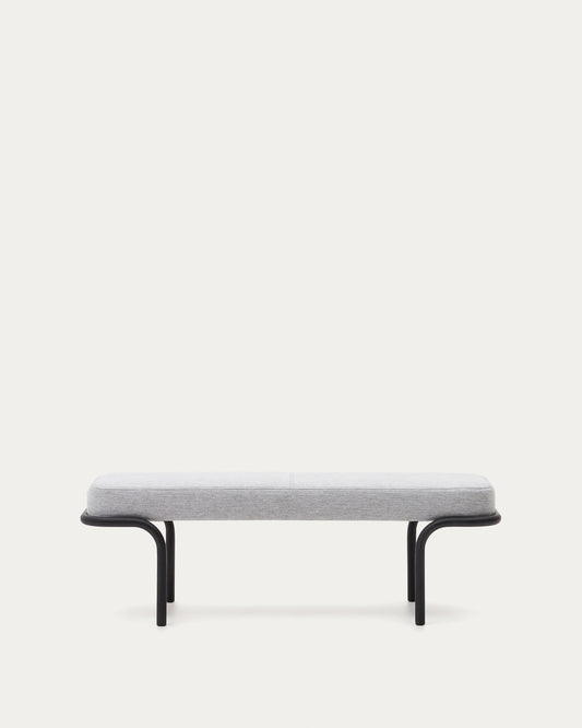 Compo bench in grey and black metal structure, 130 cm