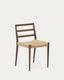 Analy chair in solid oak with walnut finish and rope seat FSC 100%