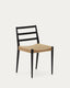 Analy chair in solid oak wood with black finish and rope seat FSC Mix Credit
