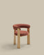 Granite 3-legged chair terracotta chenille and solid ash wood in a natural tone finish FSC 100%