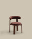Granite fire-retardant chair in brown chenille and solid ash wood with walnut-coloured finish FSC 100%