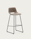 Zahara bar stool in brown with steel legs in black finish, height 76 cm FSC 100%