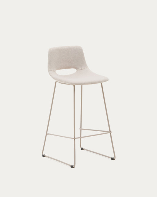 Zahara beige stool with steel in a beige finish, height 76 cm FSC 100%