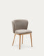 Ciselia chair brown chenille and solid ash wood natural tone finish FSC Mix Credit