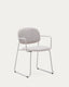 Meli chair in beige chenille with beige metal structure FSC Mix Credit