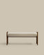 Macaret bench with removable cover solid oak wood with walnut finish 120 cm FSC Mix Credit