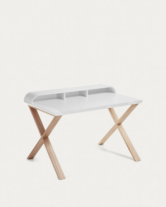 White and ash Working table 120 x 79 cm