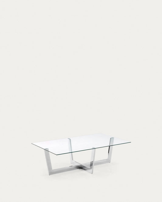 Transparent grass Plam coffee table 120 x 70 cm