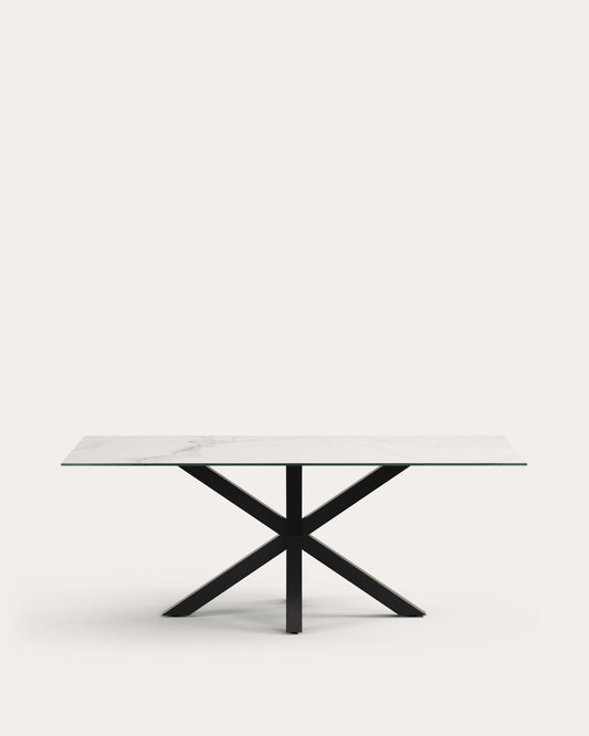 Argo table 200x100, epoxy black and Kalos blanco