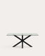 Argo glass table with steel legs with black finish 180 x 100 cm