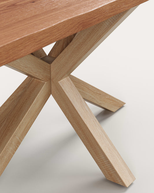 Argo table in oak veneer in a natural finish and wood-effect steel legs 220 x 100 cm