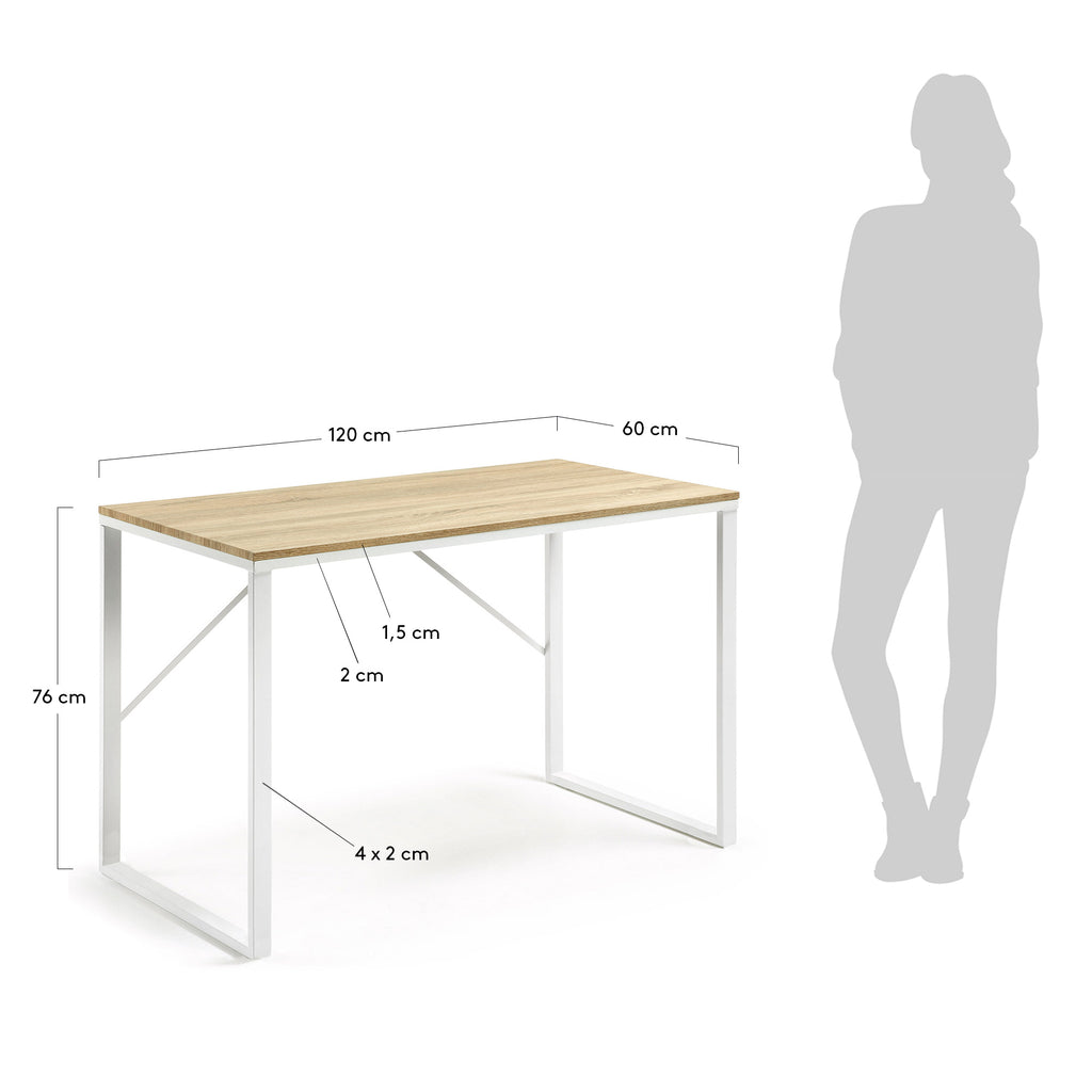 Rectangular white Talbot desk 120 x 60 cm