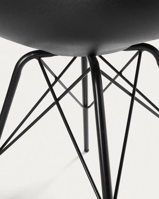 Ralf black chair with metal legs