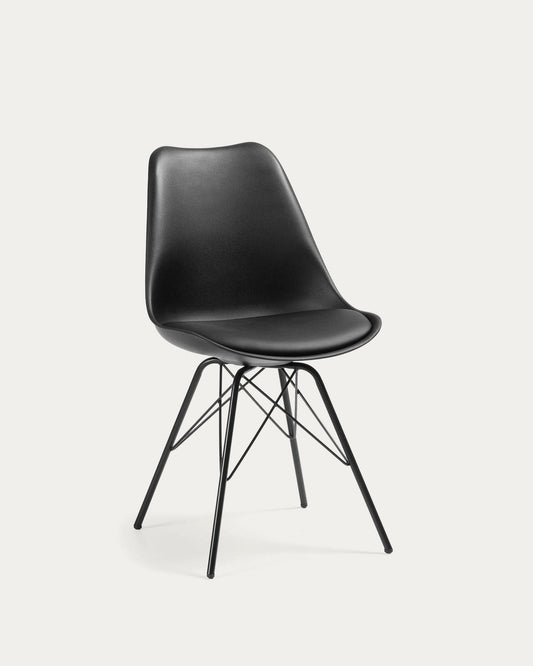 Ralf black chair with metal legs