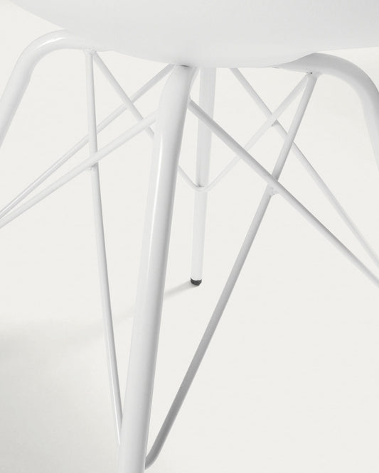 Ralf white chair with metal legs