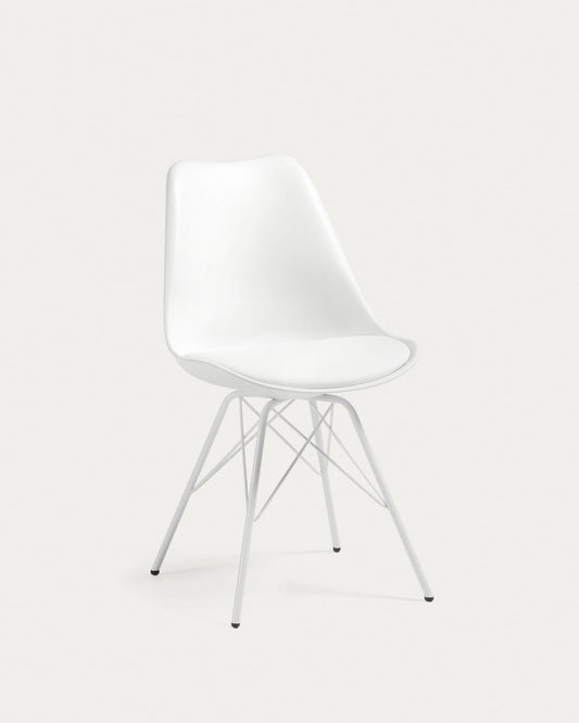 Ralf white chair with metal legs