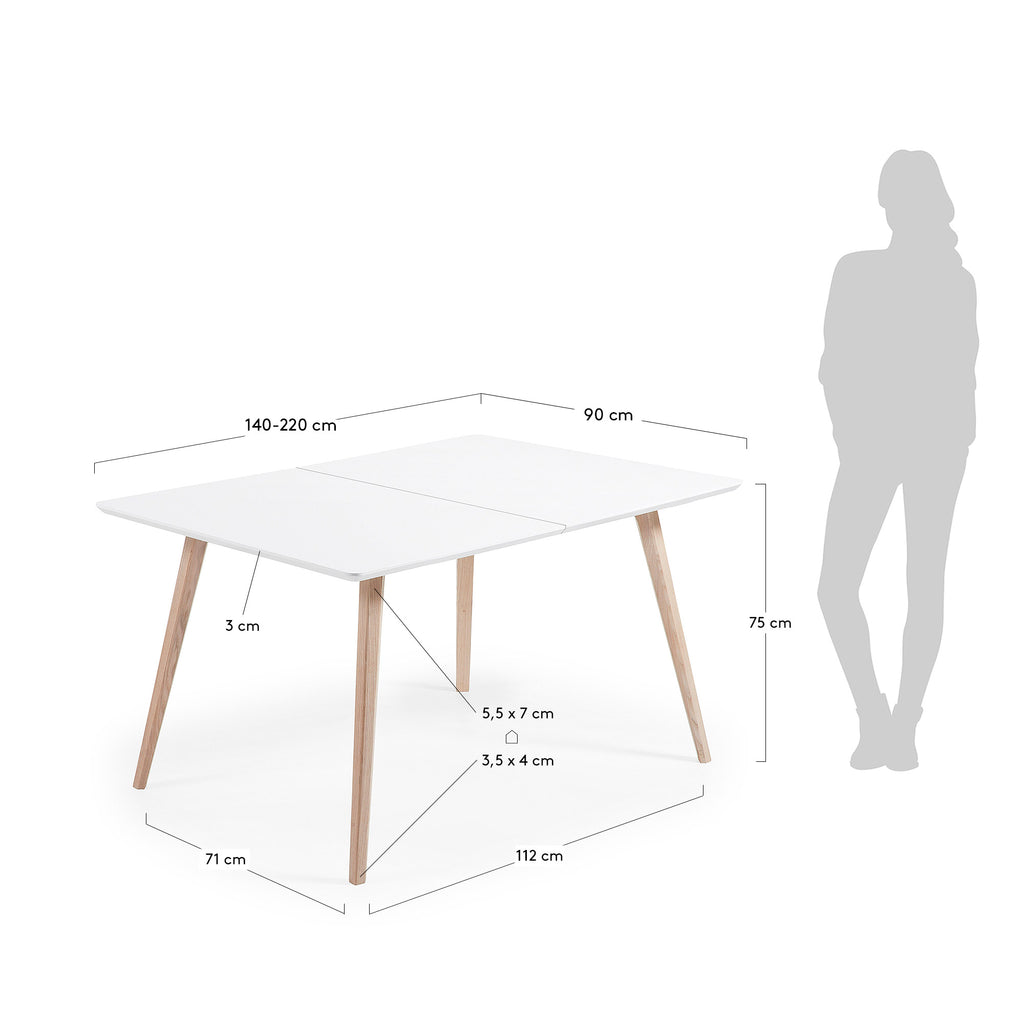 Eunice extendable table, 140(220)x90 cm