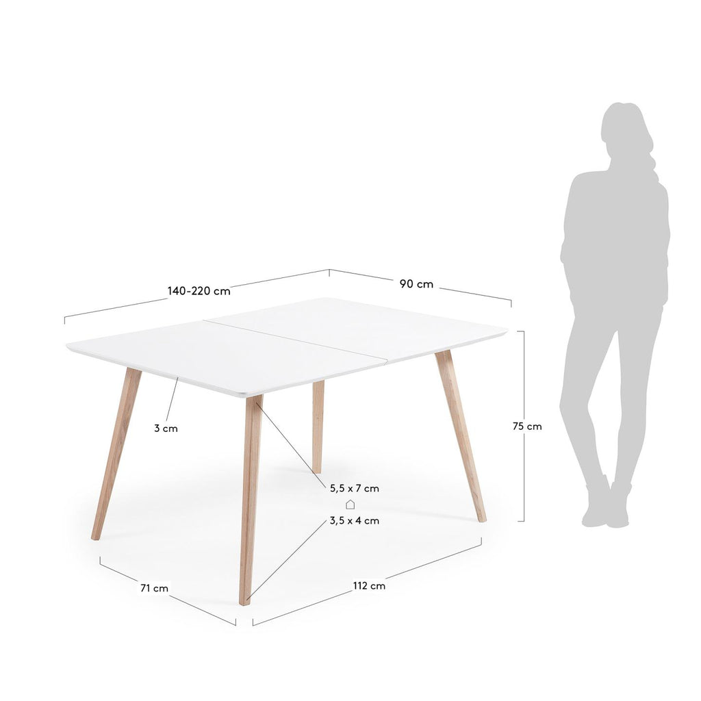 Eunice extendable table 140 (220) x 90 cm + bag