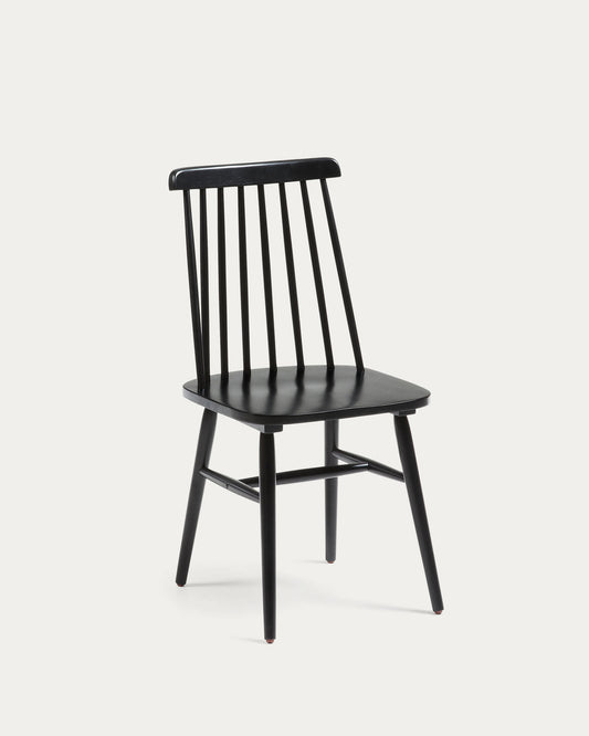 Tressia MDF and solid rubber wood chair with black lacquer