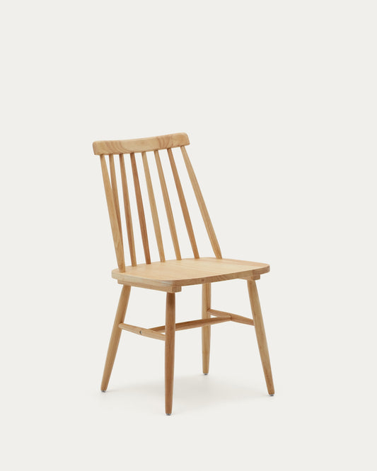 Tressia MDF and solid rubber wood chair with natural lacquer